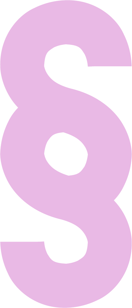 DSGVO-konforme Website und Datenschutzanforderungen. Großes, pinkes Paragraphenzeichen, Symbol für Recht oder Gesetz.